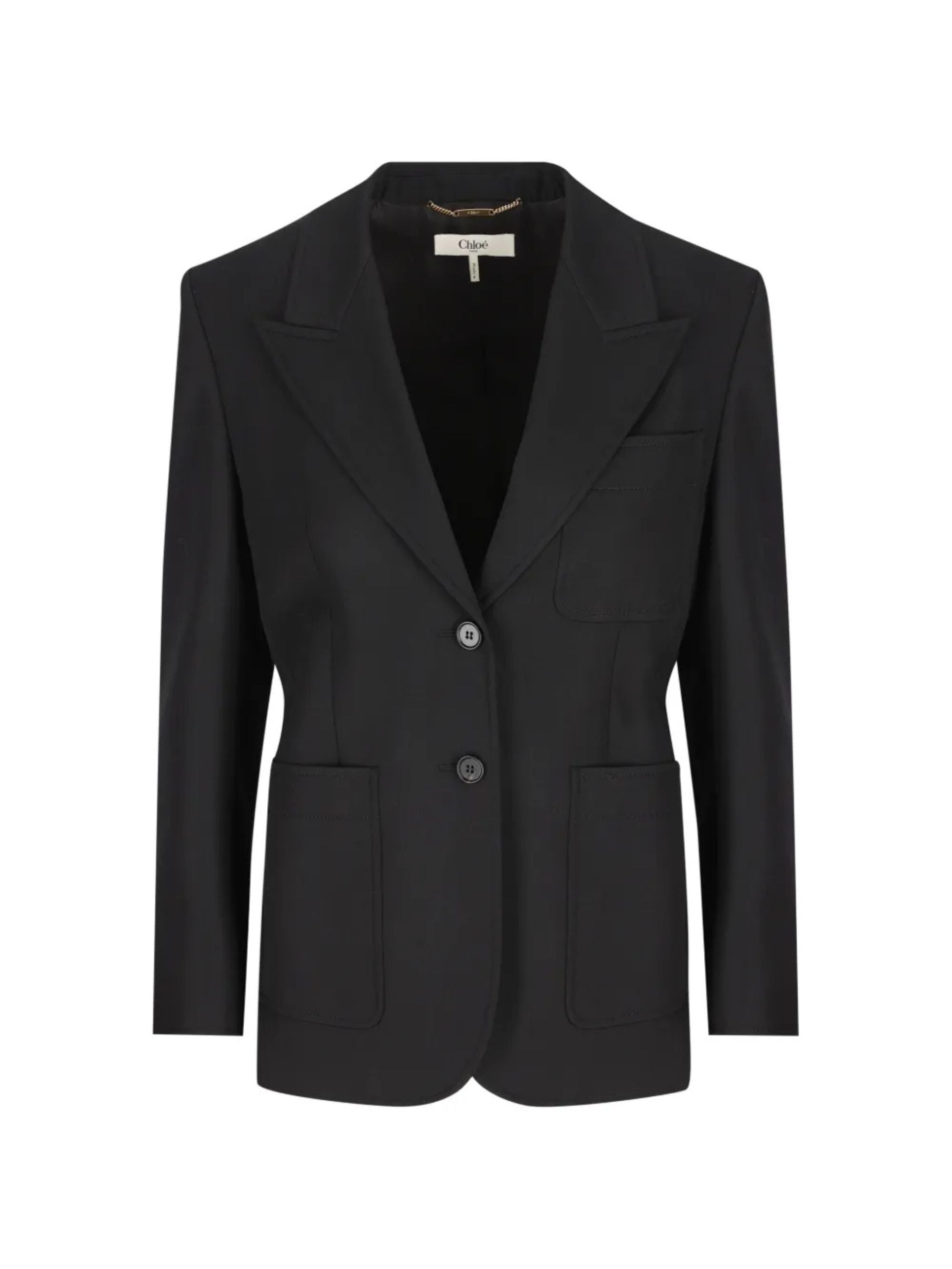 Giacca sartoriale monopetto in lana grain de poudre