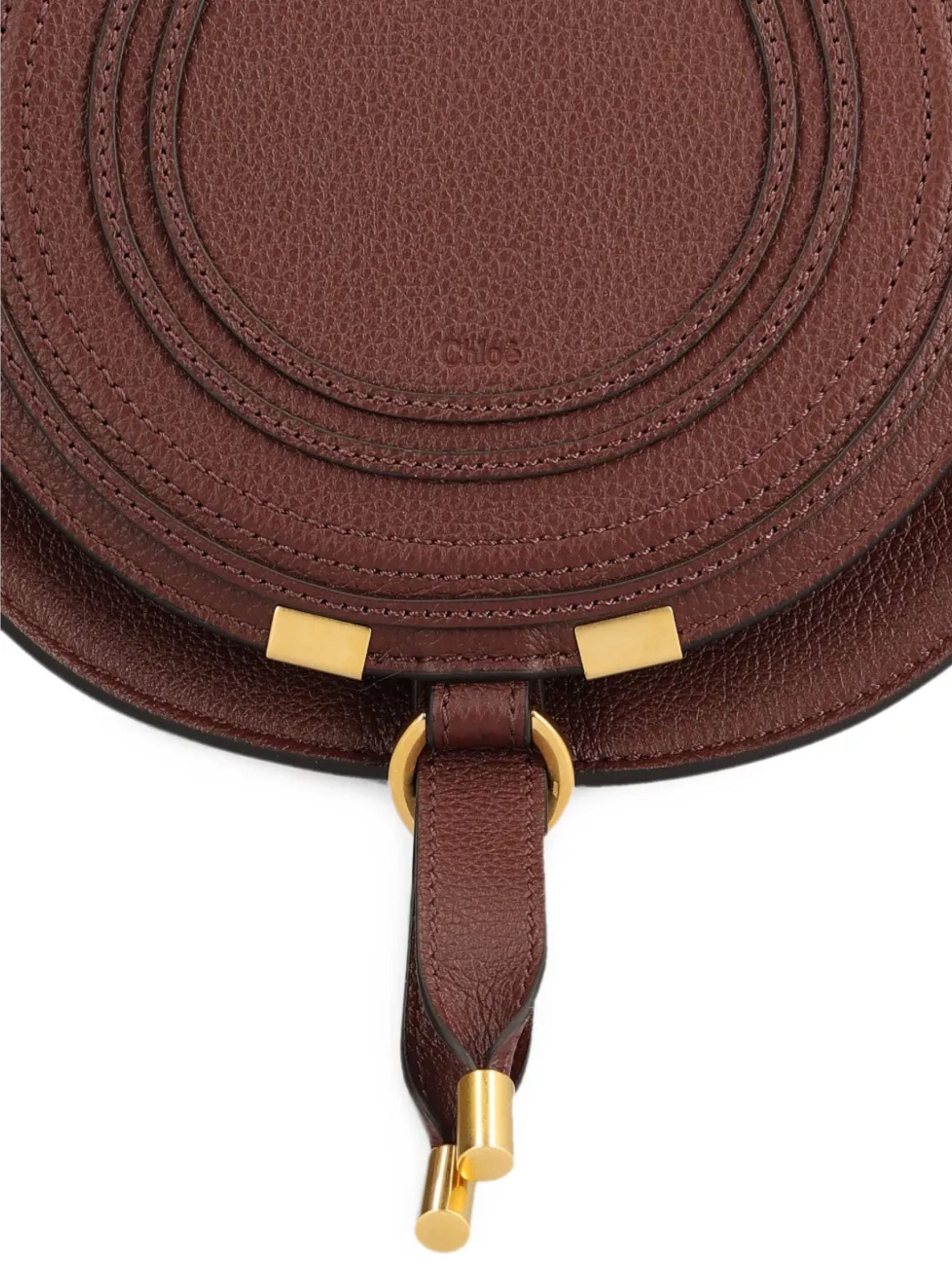 Borsa saddle Marcie piccola in pelle granata