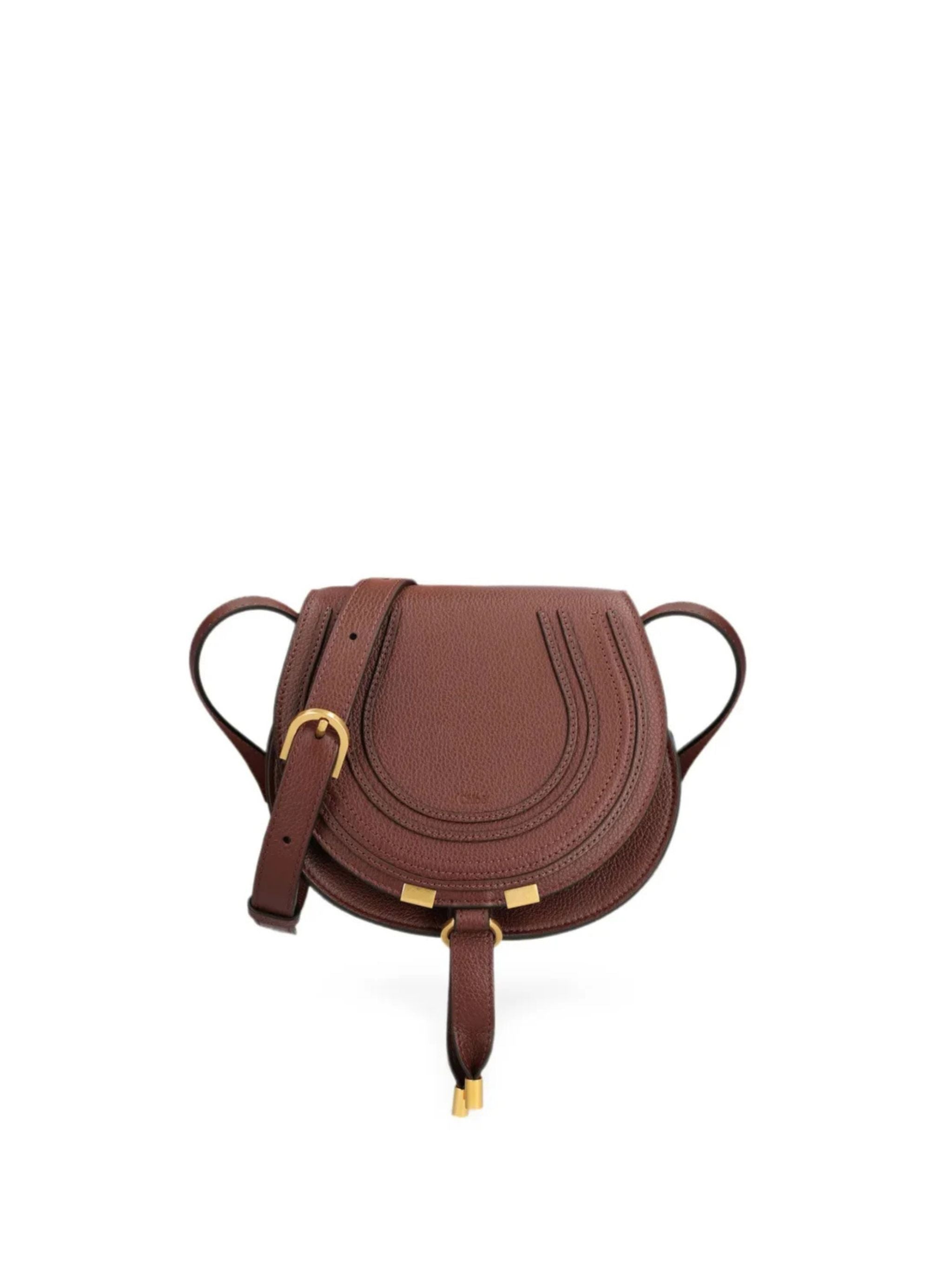 Borsa saddle Marcie piccola in pelle granata