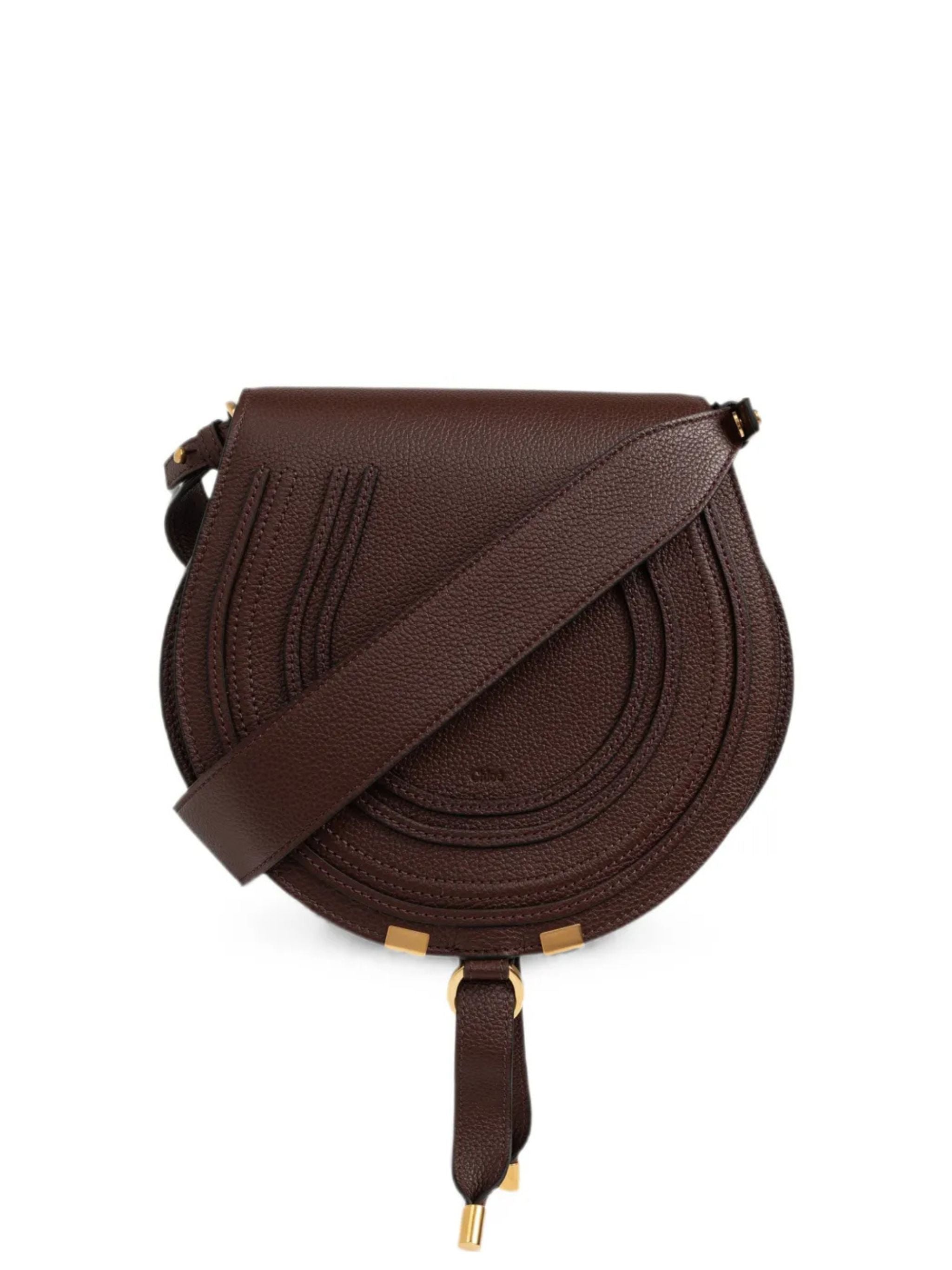Borsa Midi saddle Marcie in pelle granata