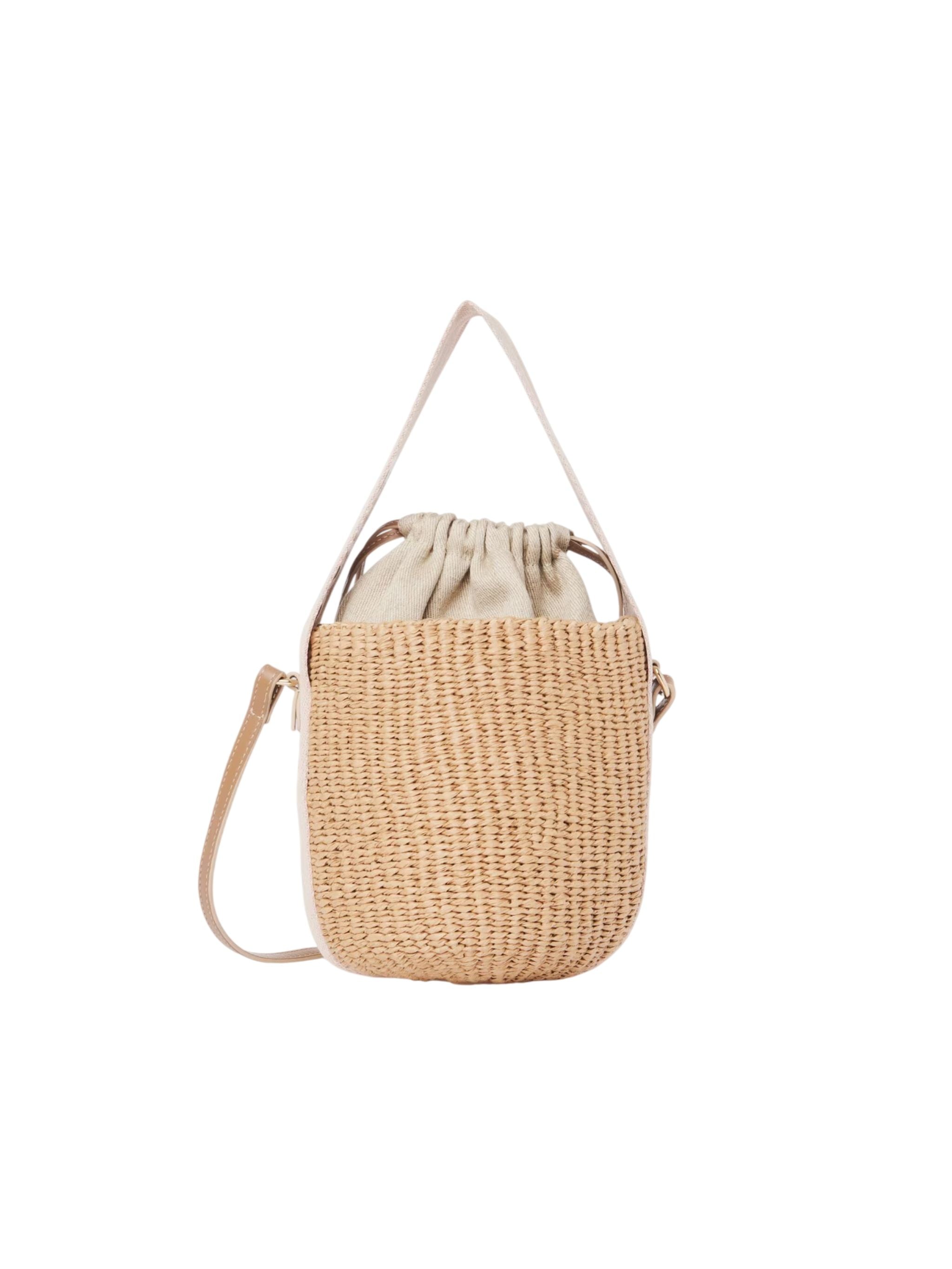 Borsa cesto Woody piccola in fibre naturali Blushy Beige
