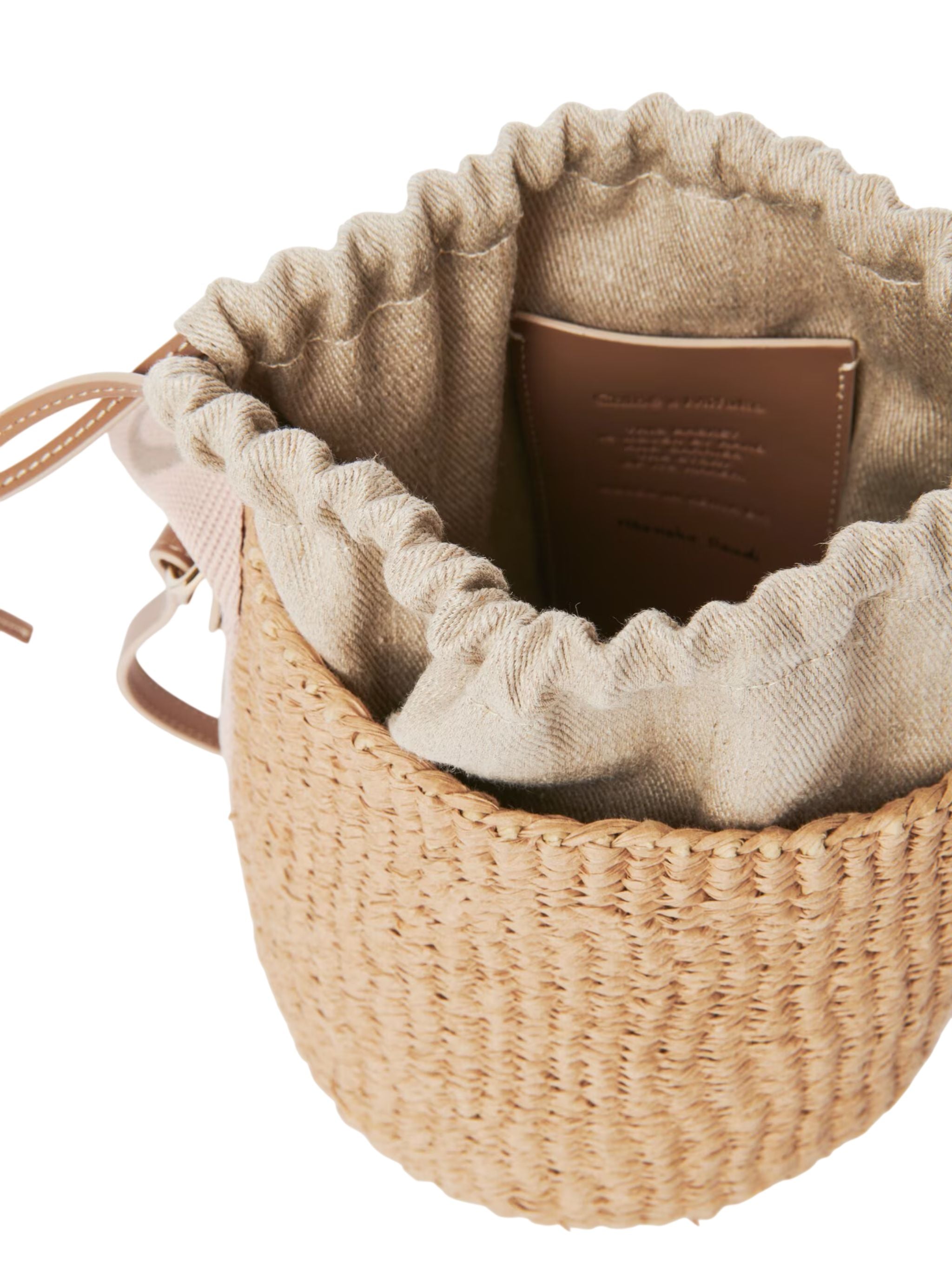 Borsa cesto Woody piccola in fibre naturali Blushy Beige
