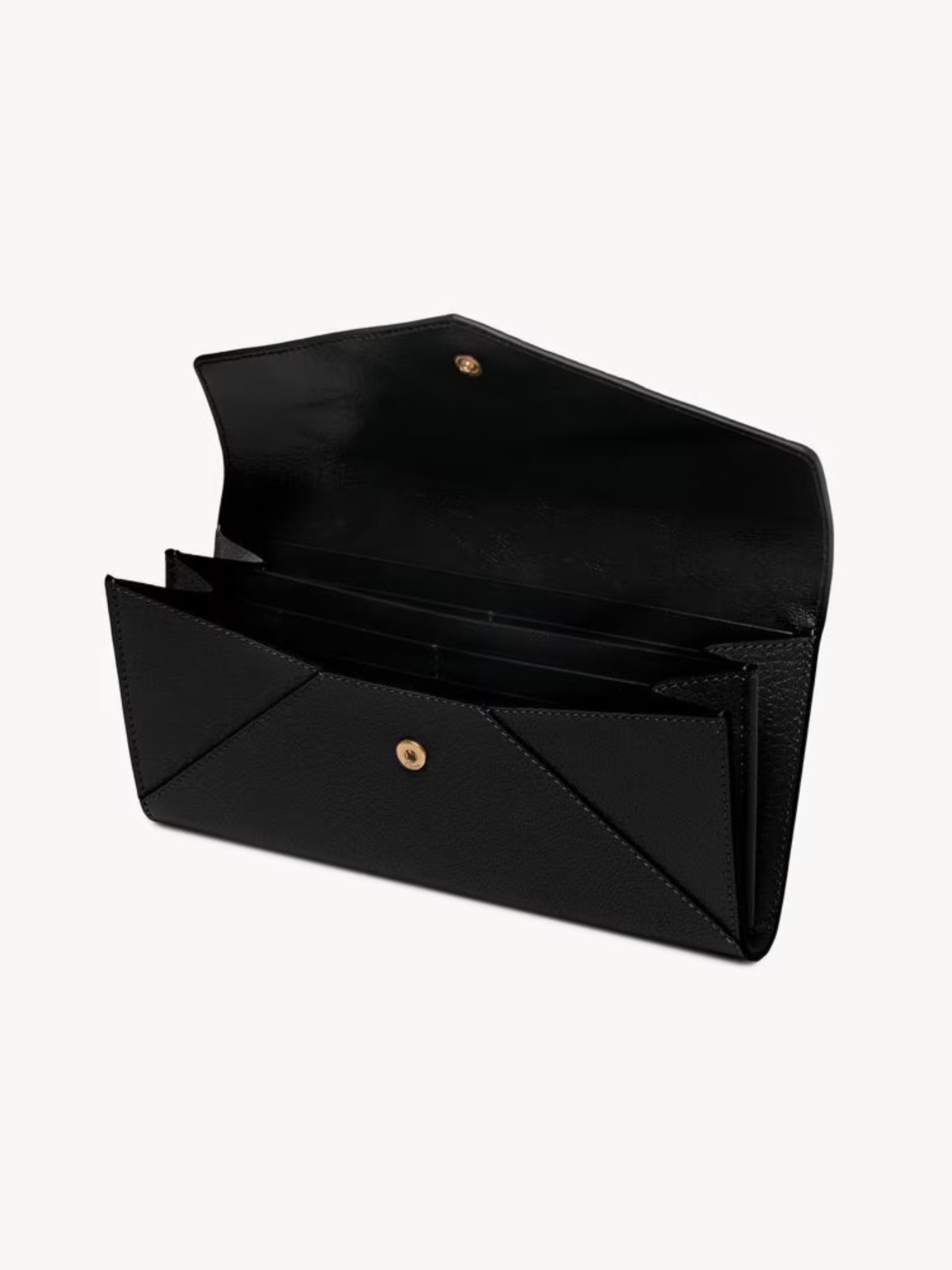 Portafoglio lungo Envelope con patta in pelle granata