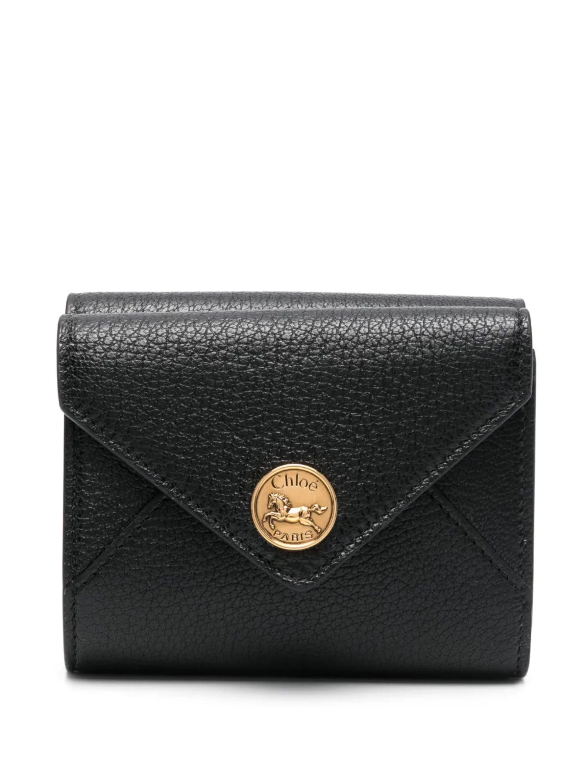 Portafoglio trifold piccolo Envelope in pelle granata Black