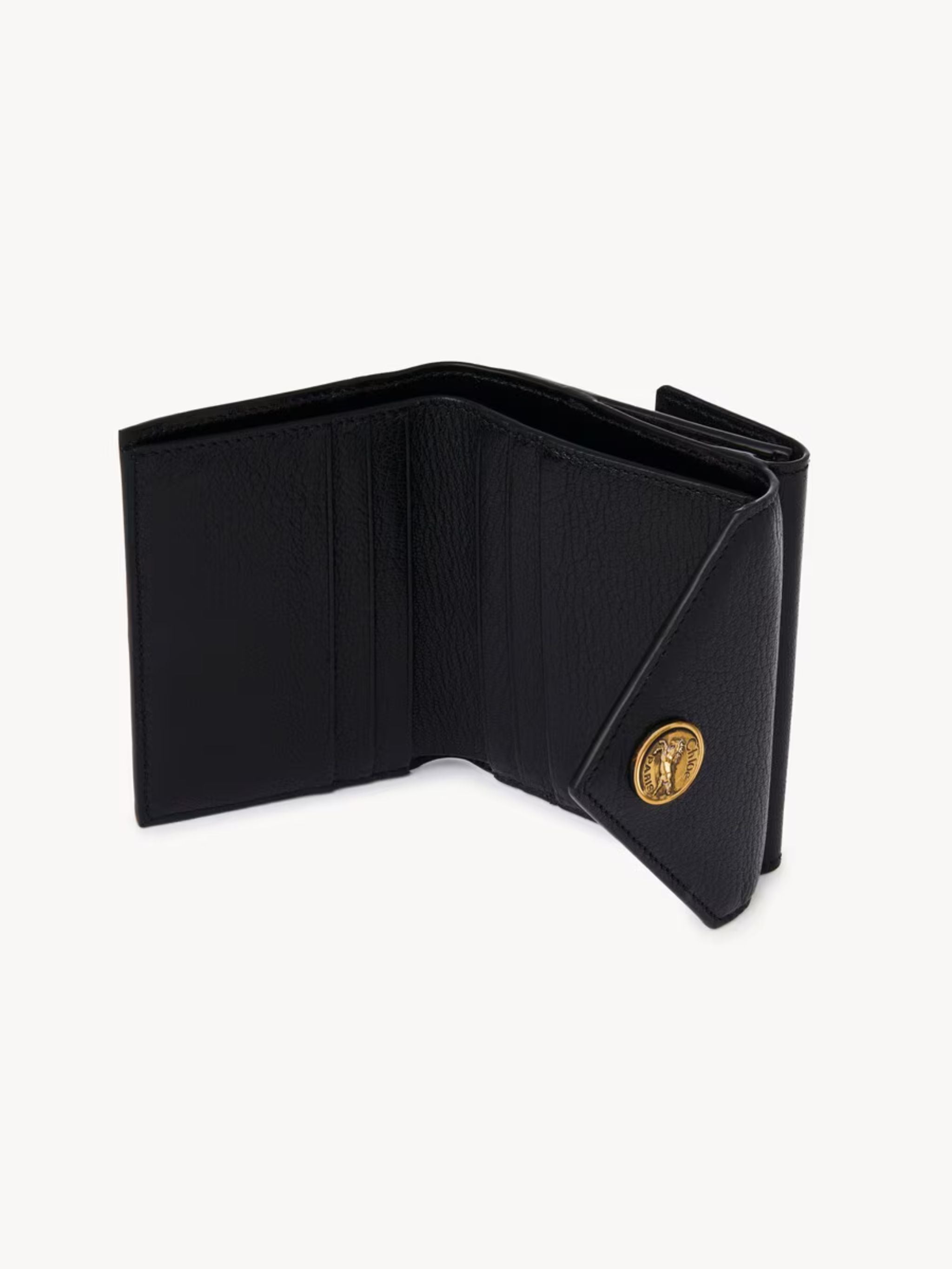 Portafoglio trifold piccolo Envelope in pelle granata Black