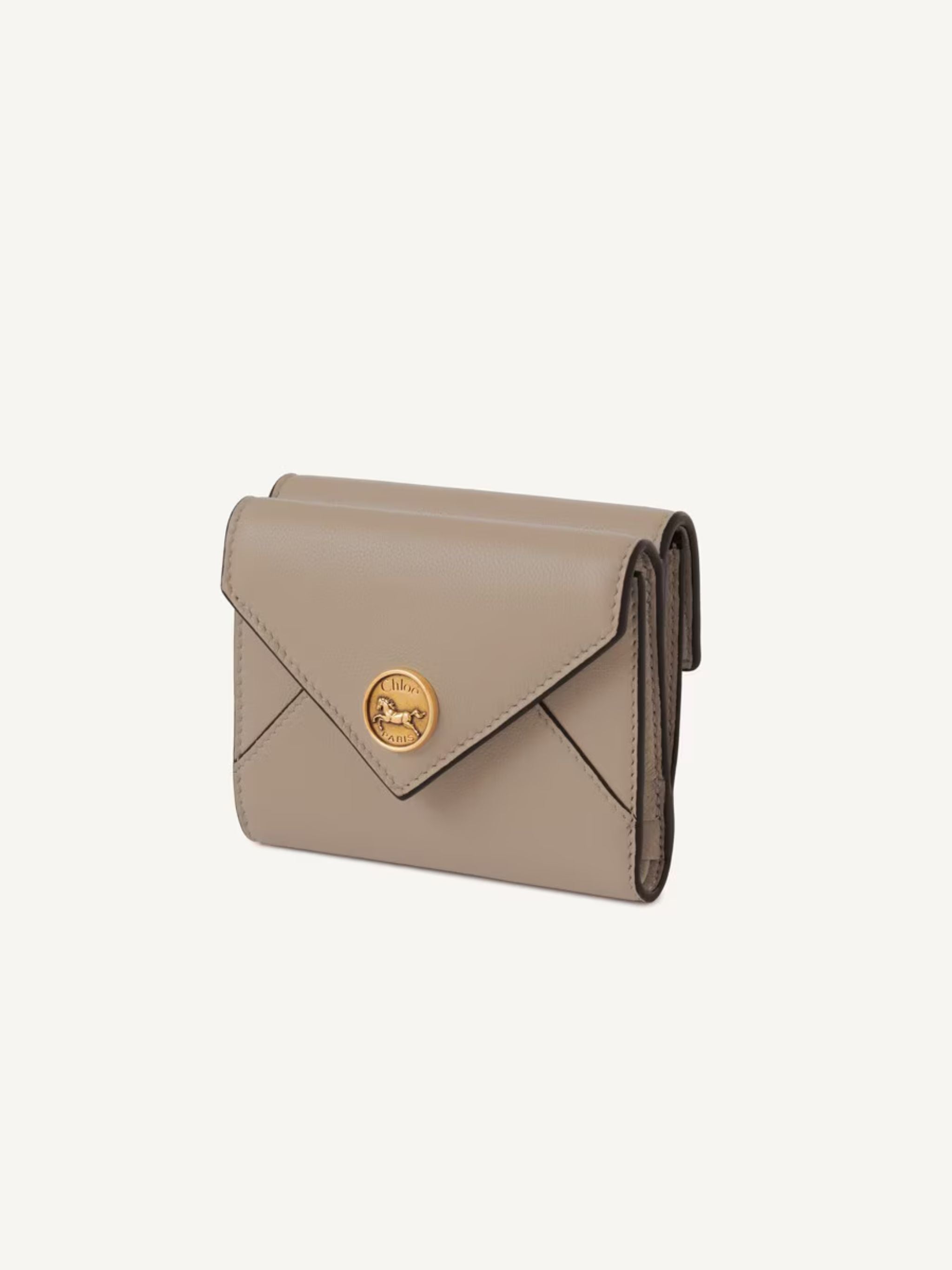 Portafoglio trifold piccolo Envelope in pelle granata Motty Grey