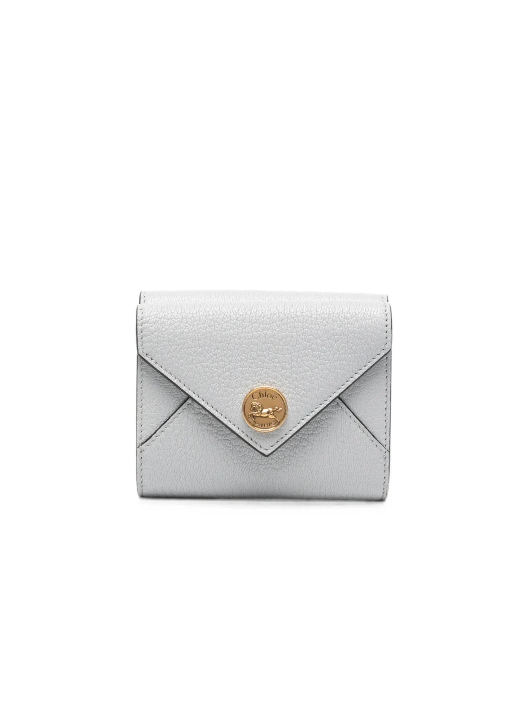 Portafoglio trifold piccolo Envelope in pelle granata Greyish Blue