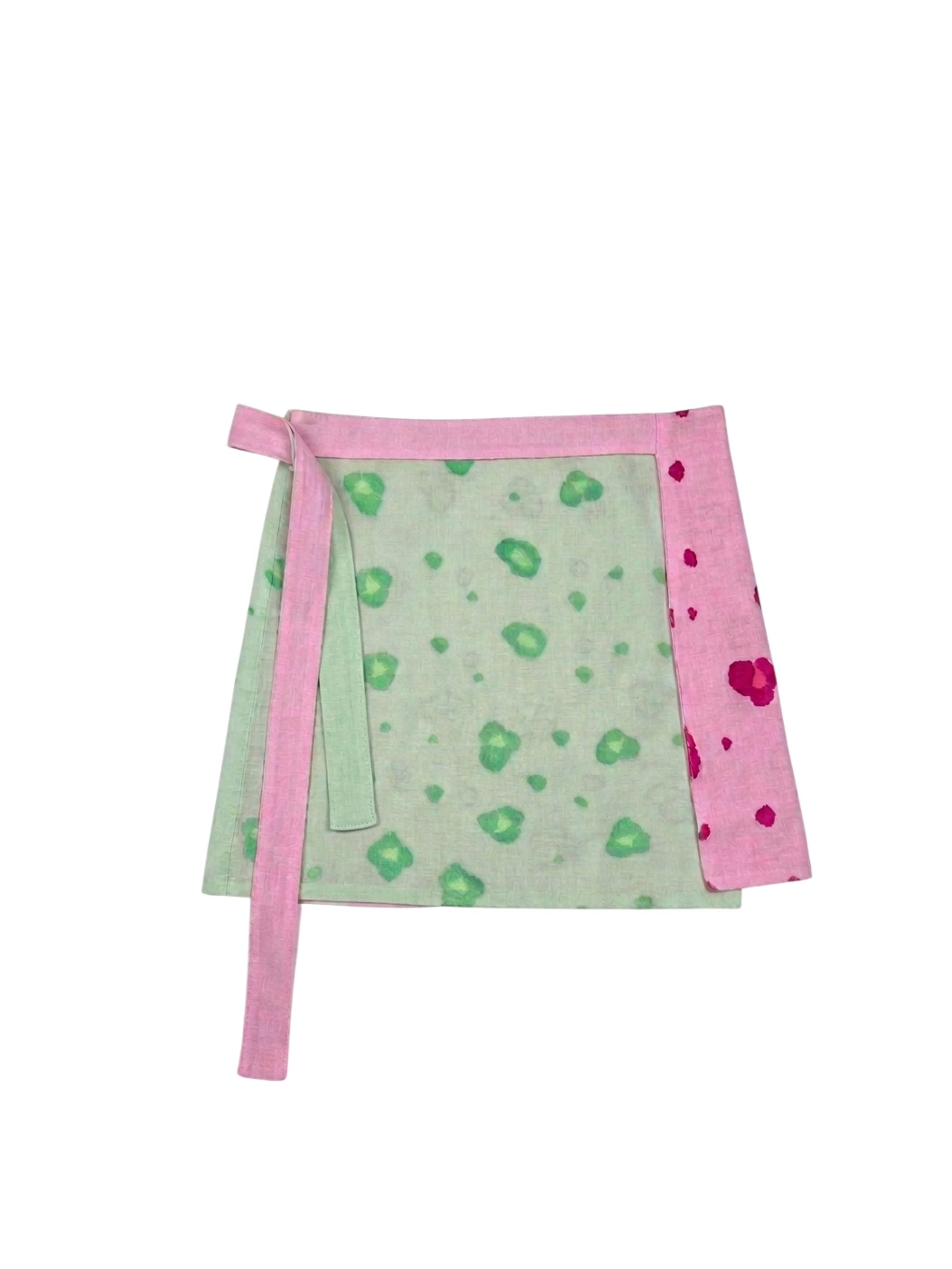 Animalier sarong skirt green/pink