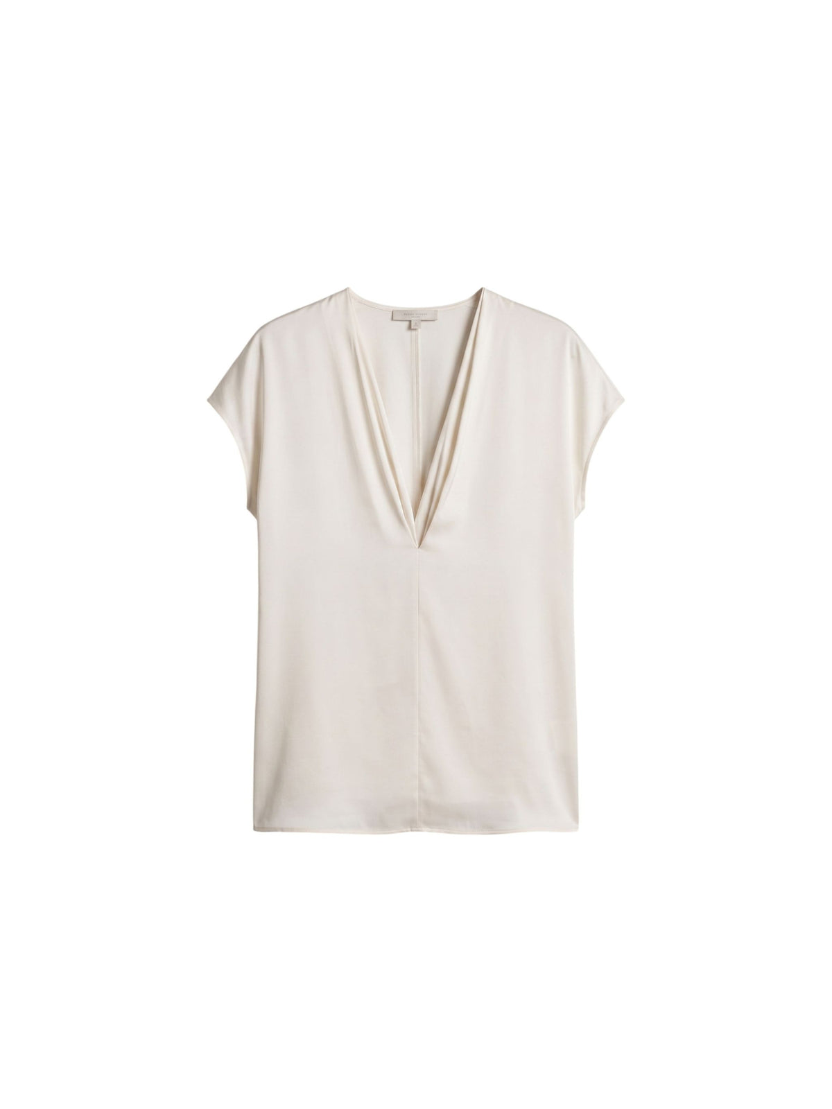 Top in misto seta con doppio scollo a V