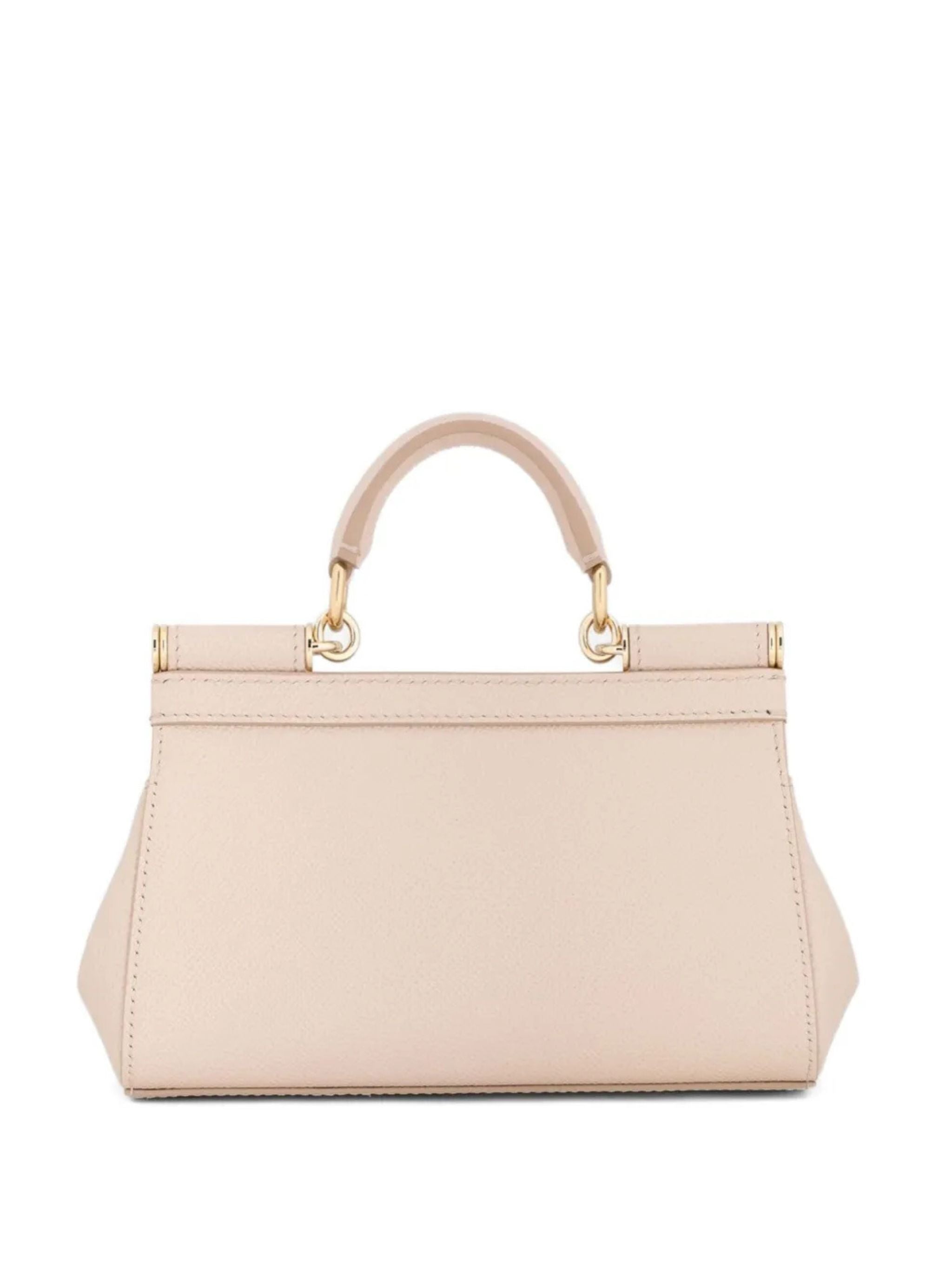 Borsa a mano Sicily mini in pelle di vitello dauphine Rosa Carne