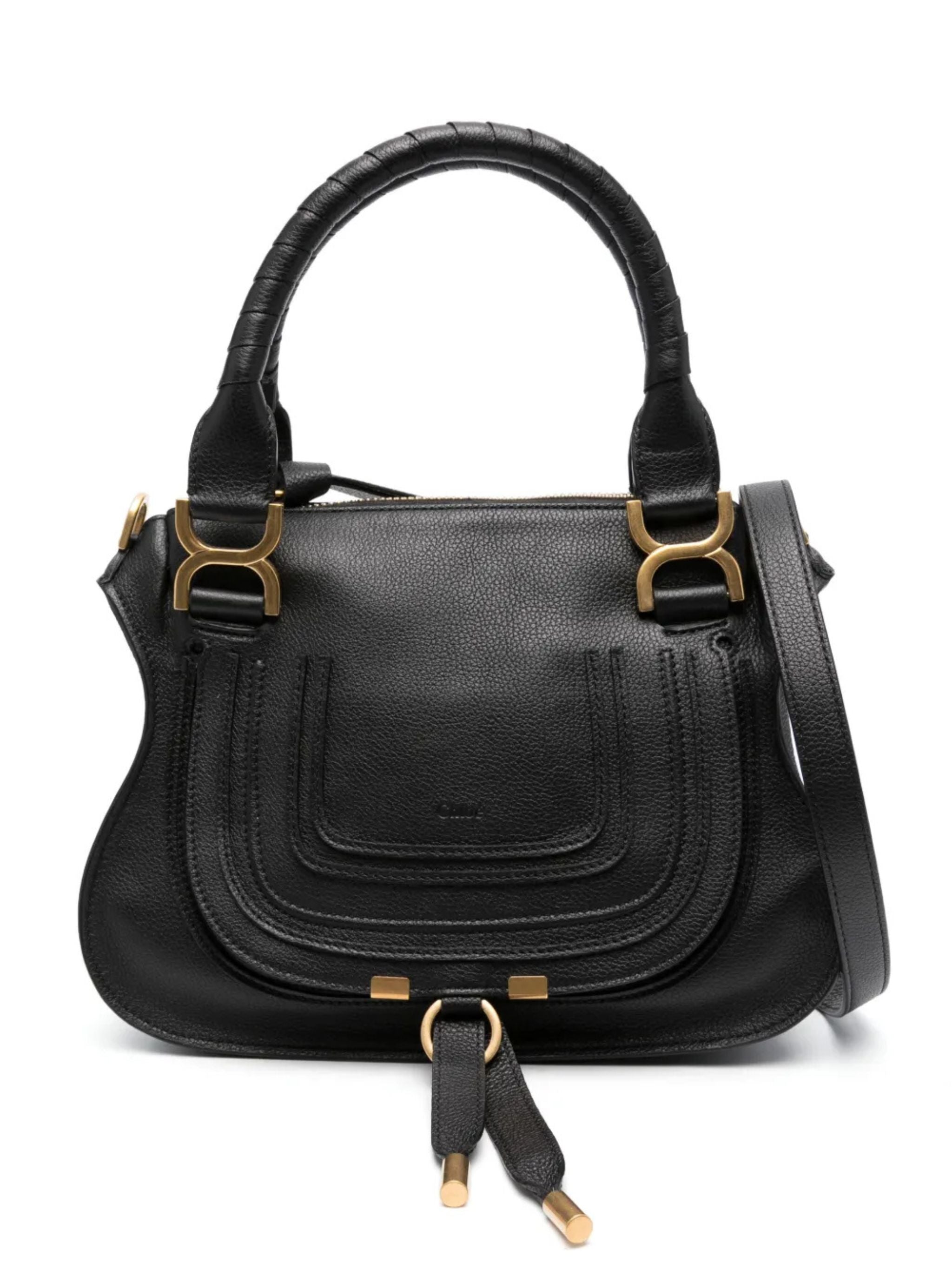 Borsa Marcie Media in pelle granata