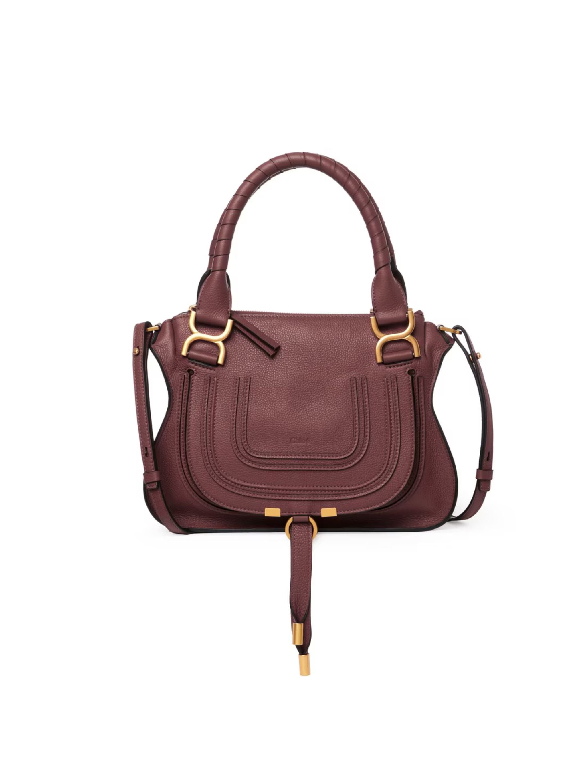 Borsa Marcie Media in pelle granata Crafty Brown