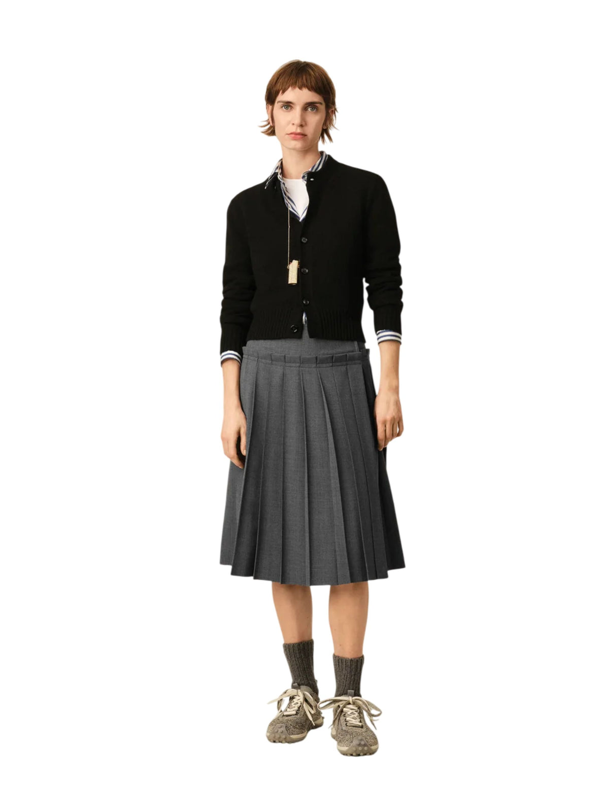 MIDI PLEATED SKIRT