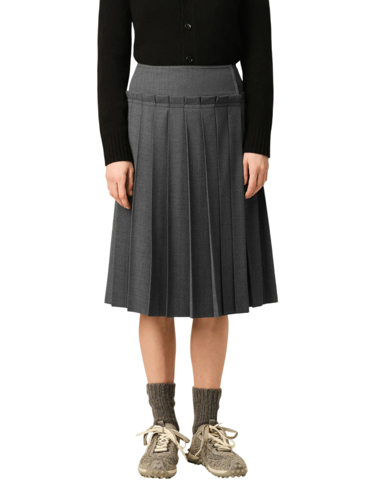 MIDI PLEATED SKIRT