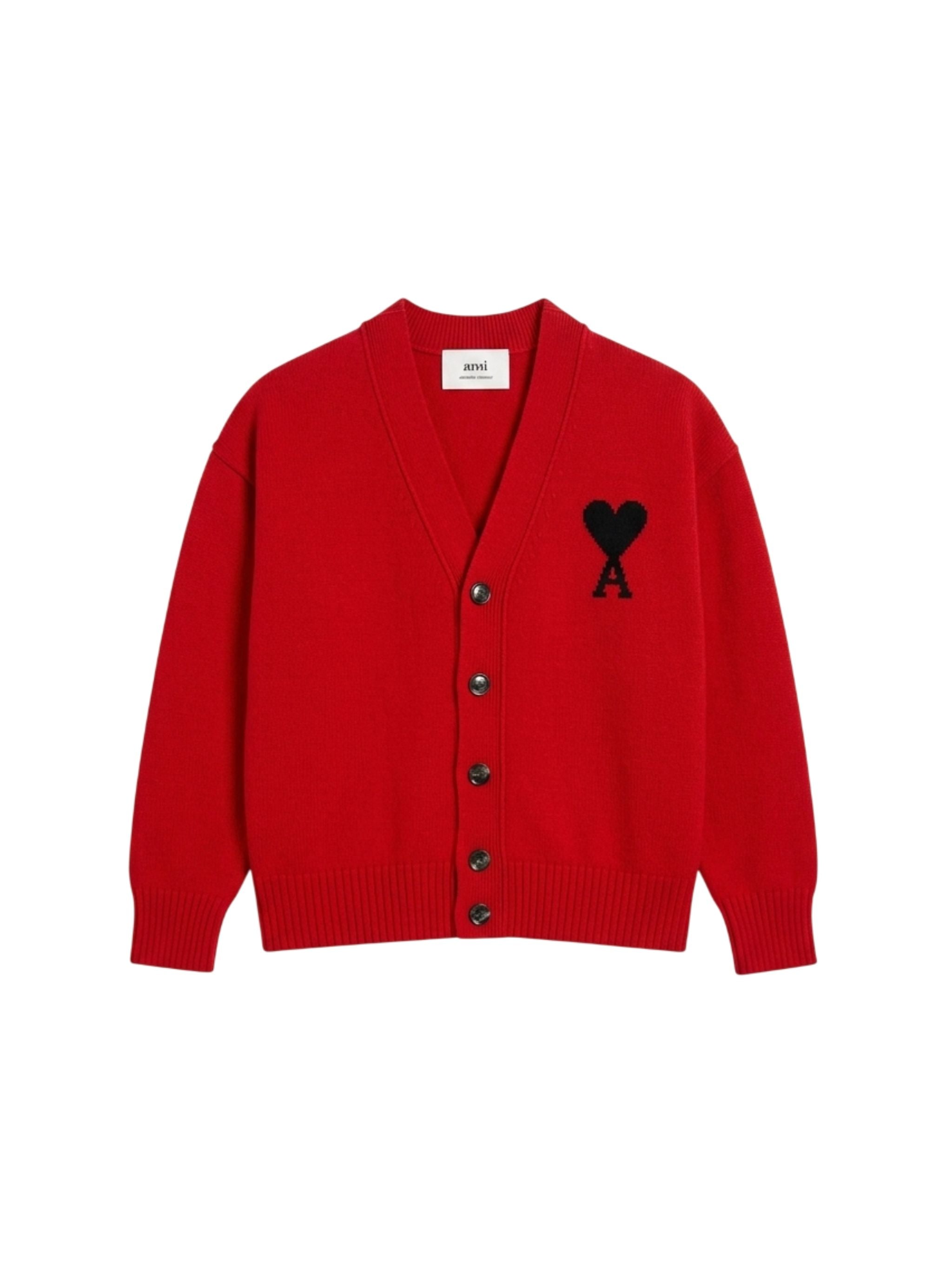 Natural wool cardigan with Ami de Coeur