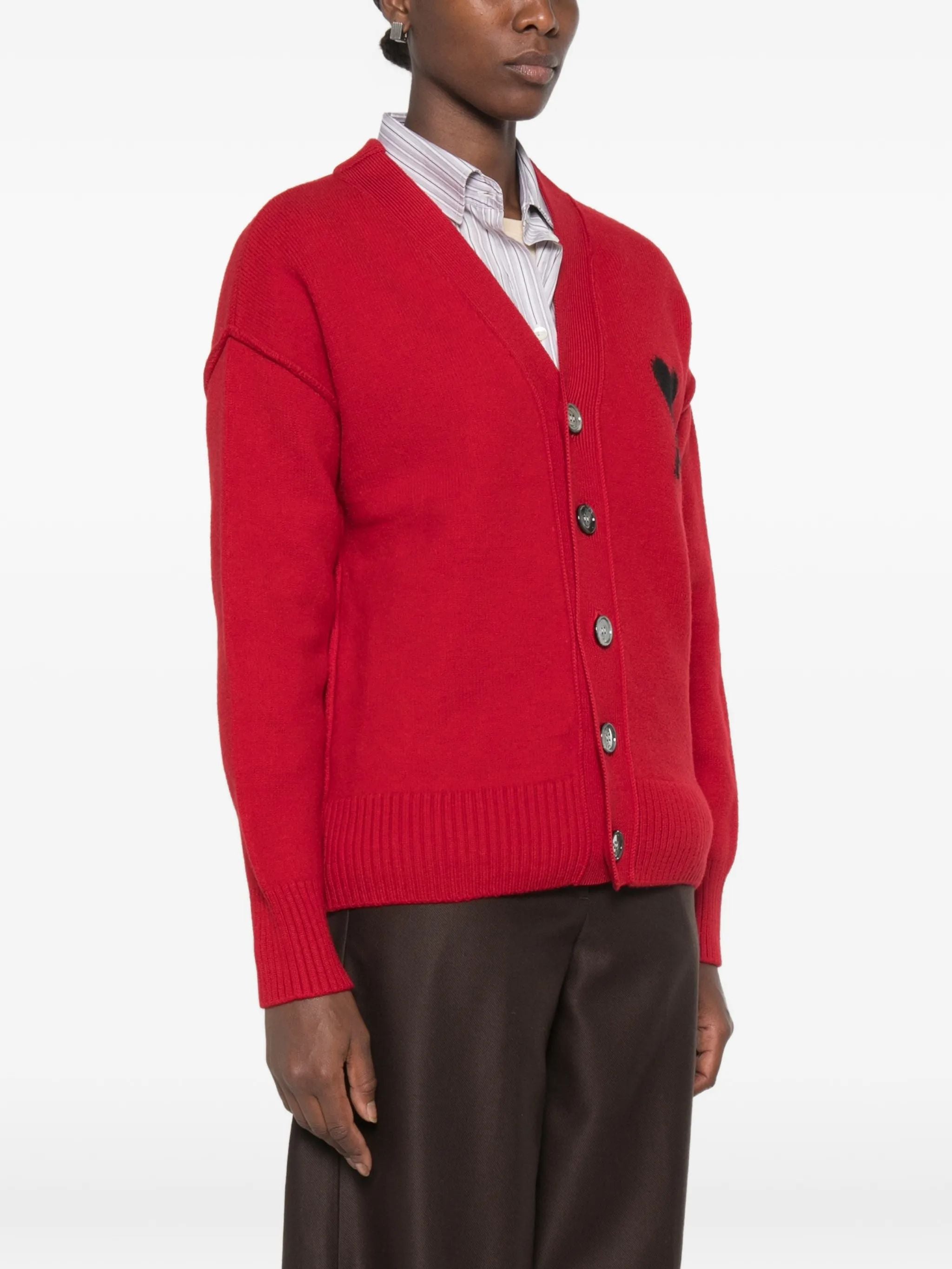 Natural wool cardigan with Ami de Coeur