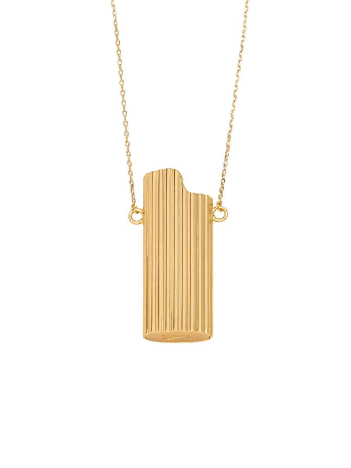 Golden brass necklace with lighter holder