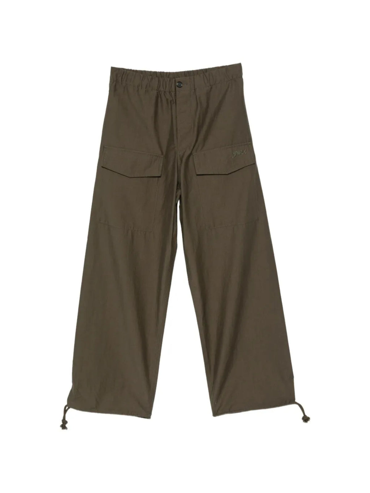 Womens parachute track pants in military green