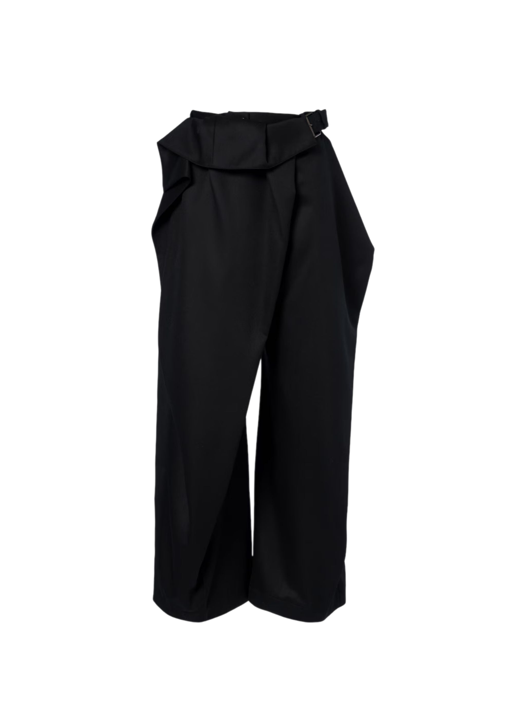 Womens fold over trousers in black