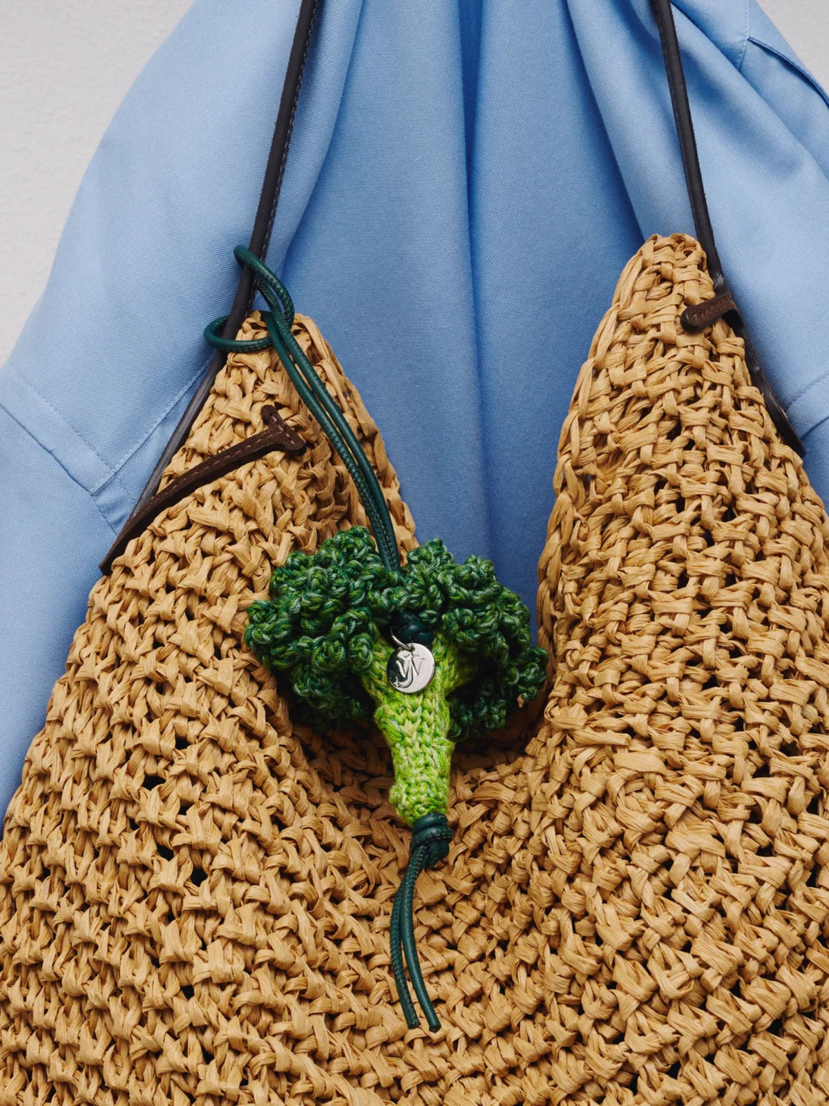 Hand-crocheted broccoli charm