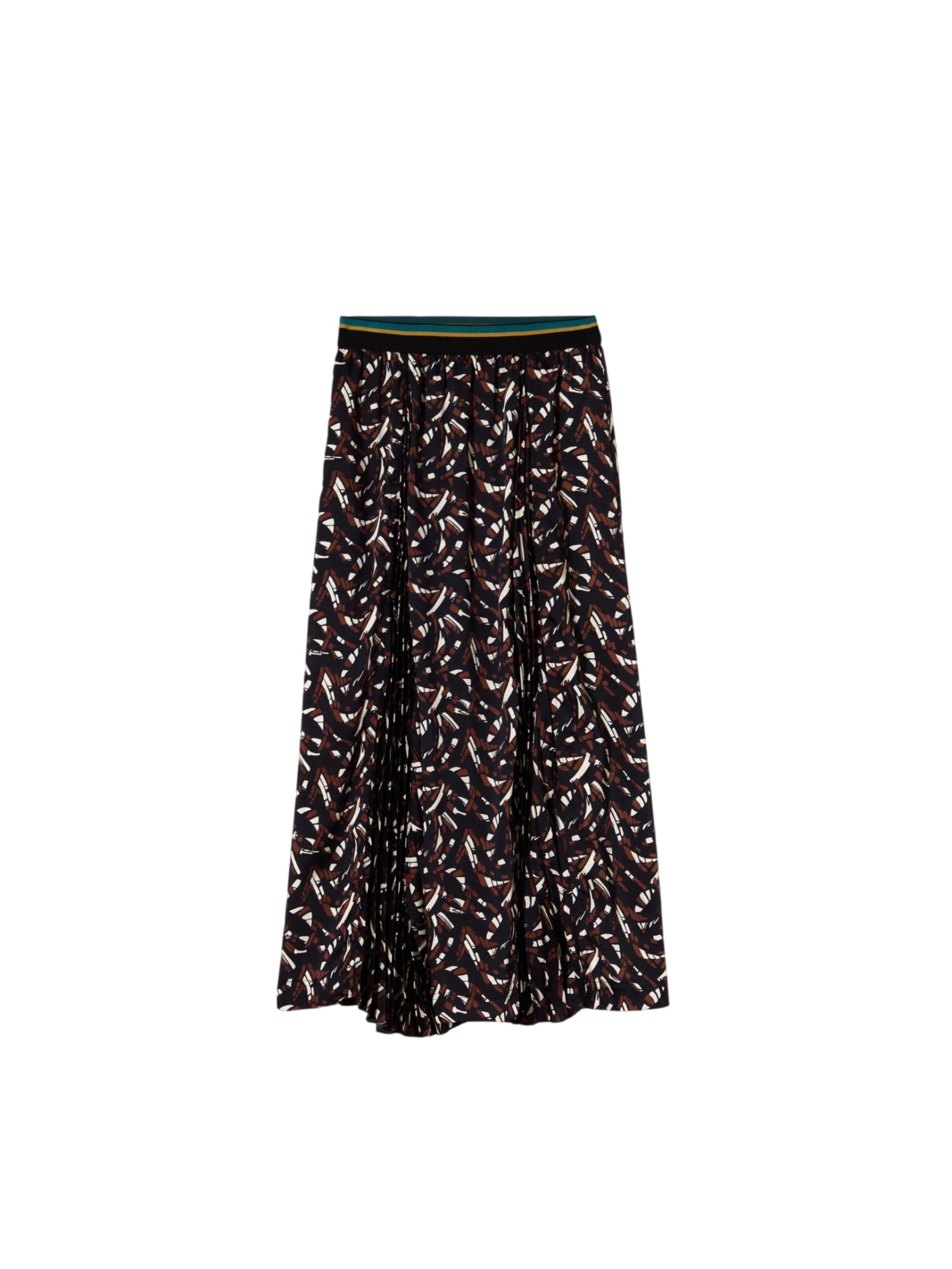 PRINT TWILL MIDI SKIRT
