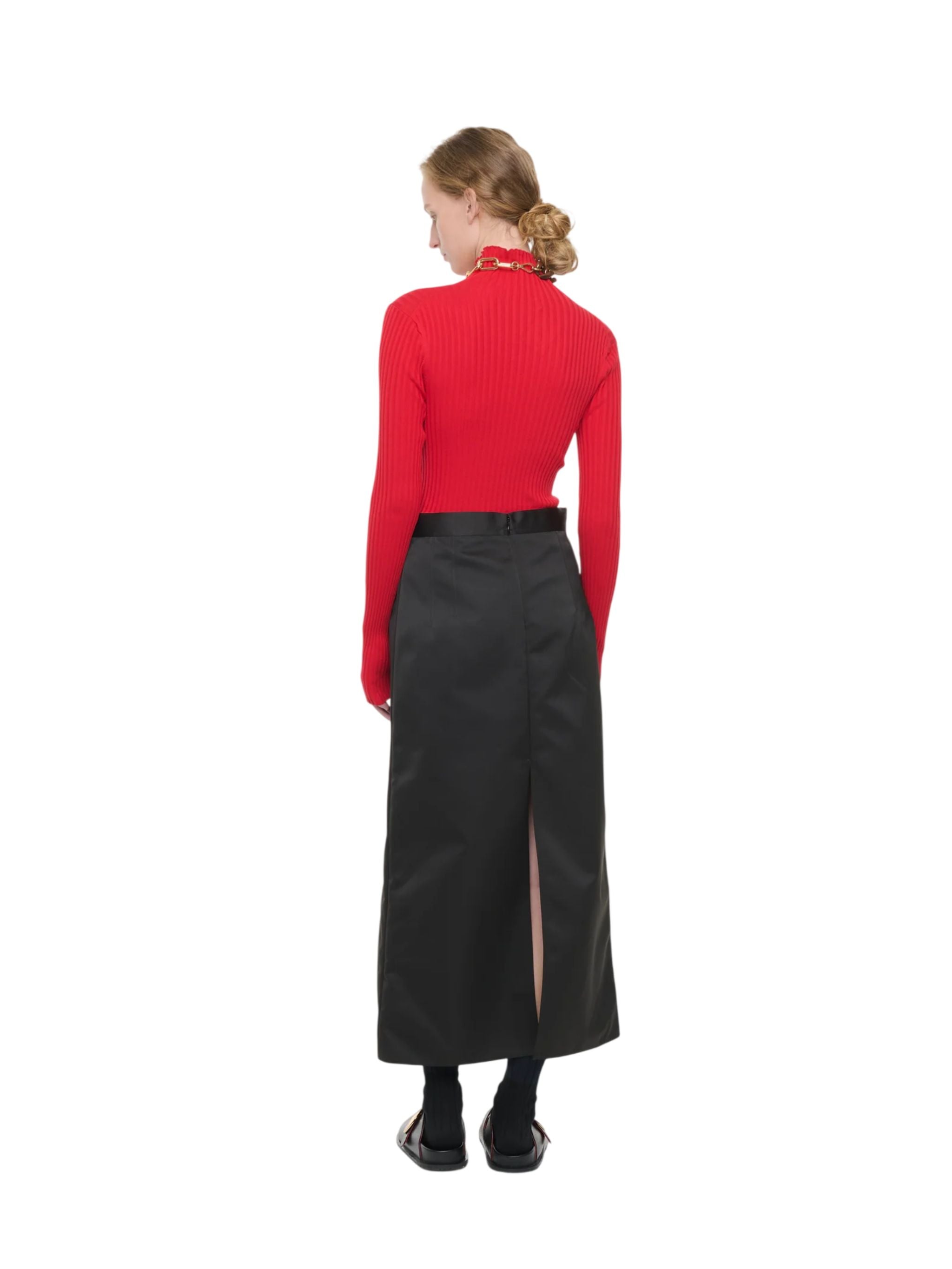 GONNA LUNGA DRITTA IN DUCHESSE NERO