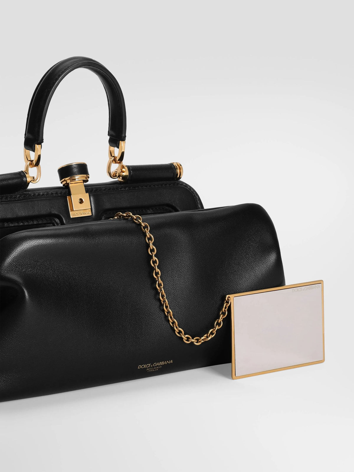 Borsa a mano Grandma media in nappa plongé