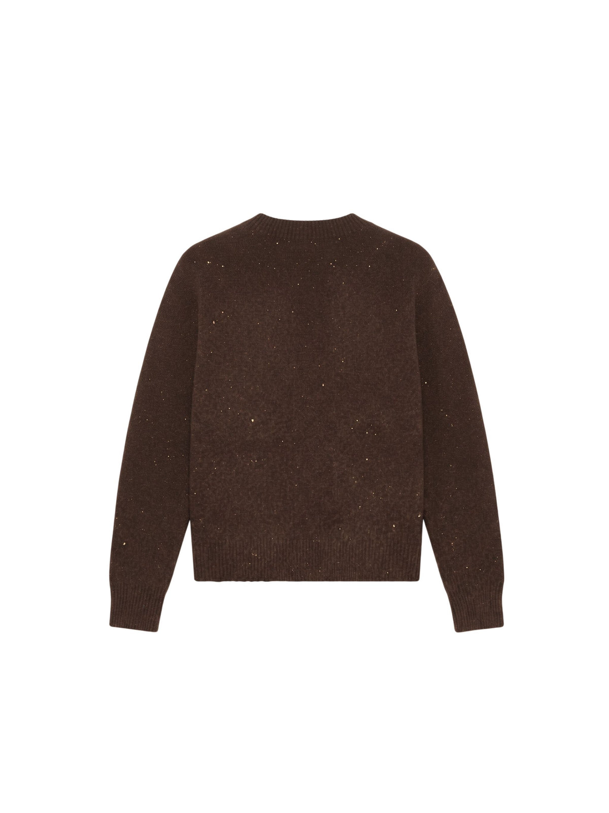 Cardigan Roberto Collina con colletto alla coreana e paillettes marrone