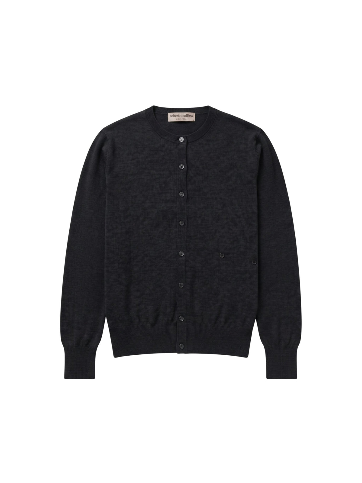 Cardigan Roberto collina con colletto alla coreana nero