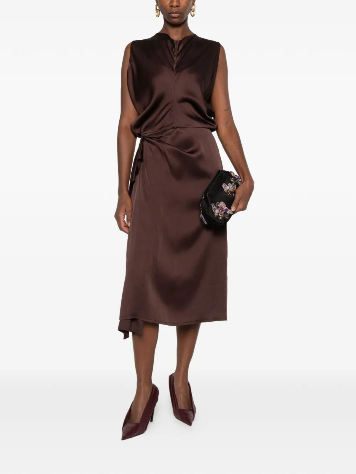 SLEEVELESS DRAPED DRESS