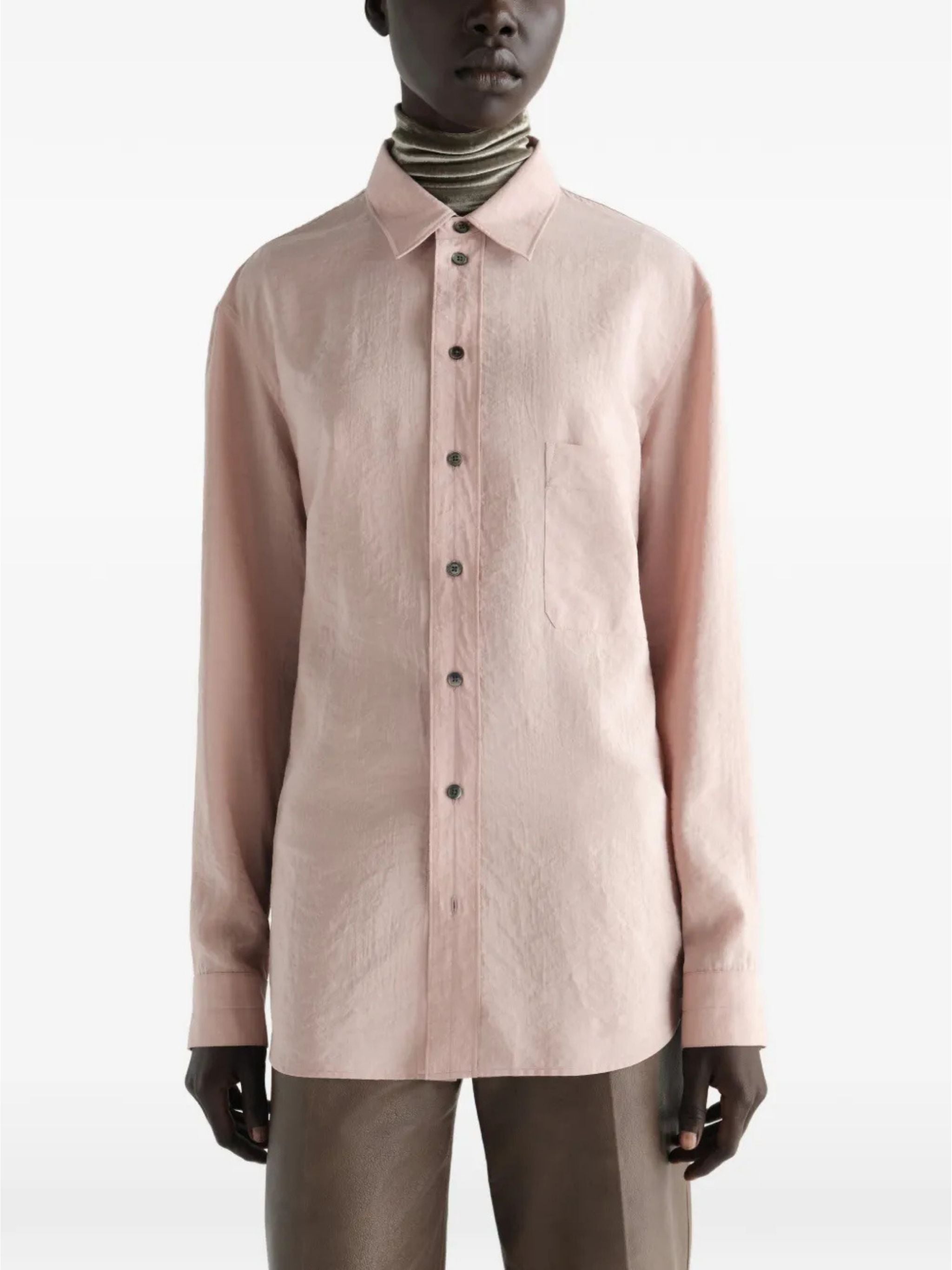Camicia dritta in seta dry