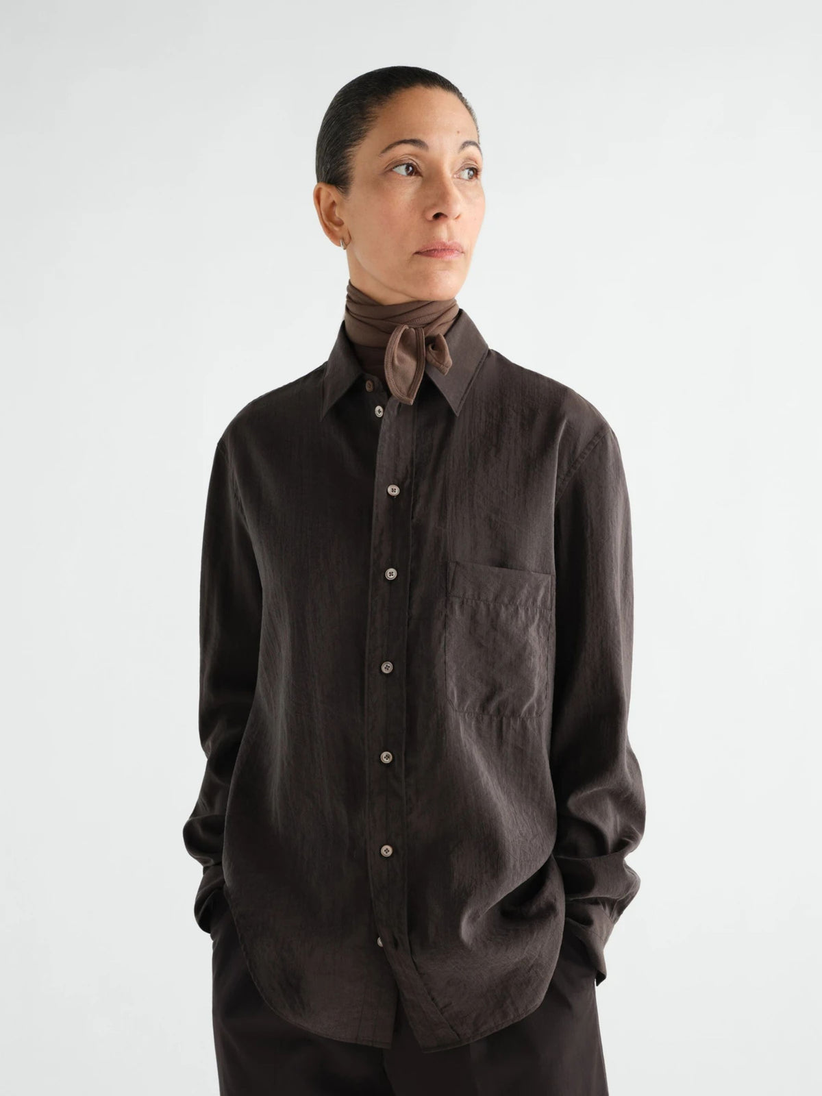 Camicia dritta in seta dry