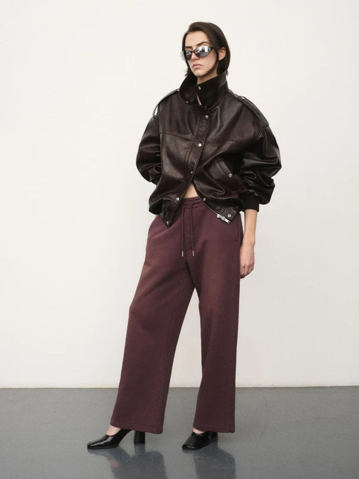 Giacca in pelle con mostrine