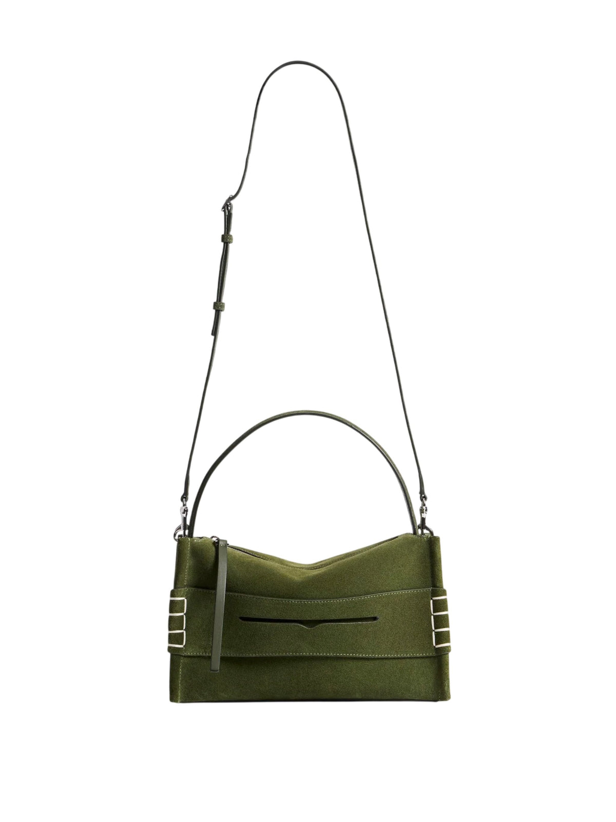 Loafer bag in khaki suede