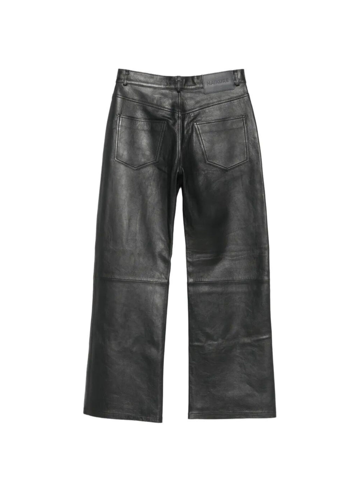 Pantalone in pelle a gamba larga