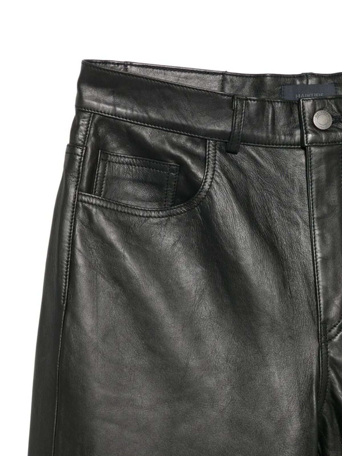 Pantalone in pelle a gamba larga