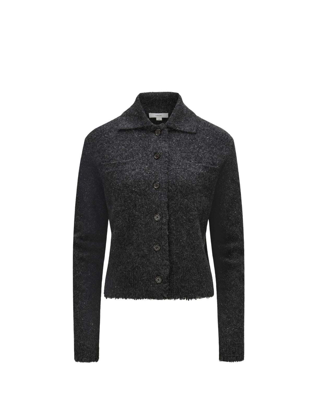 Cardigan in cashmere plush Vince con frange grigio