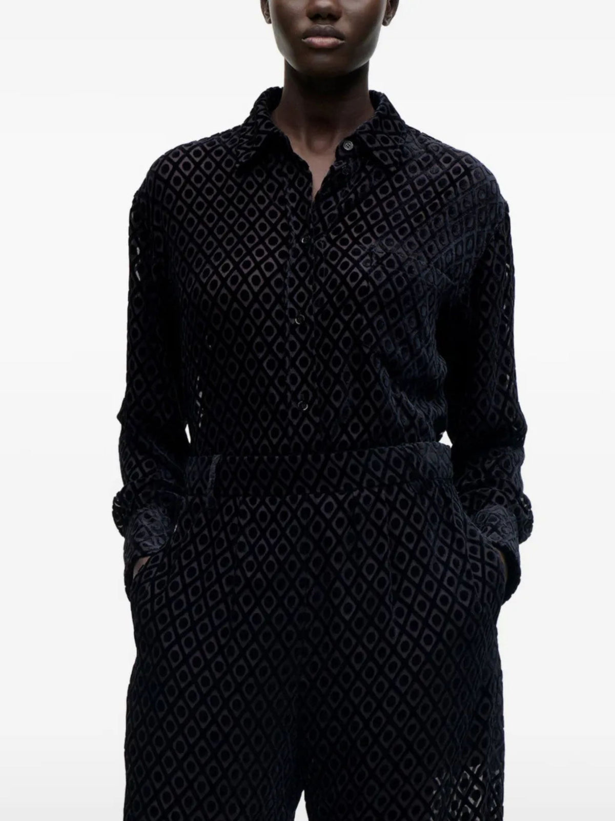 Camica Remi in devoré nero