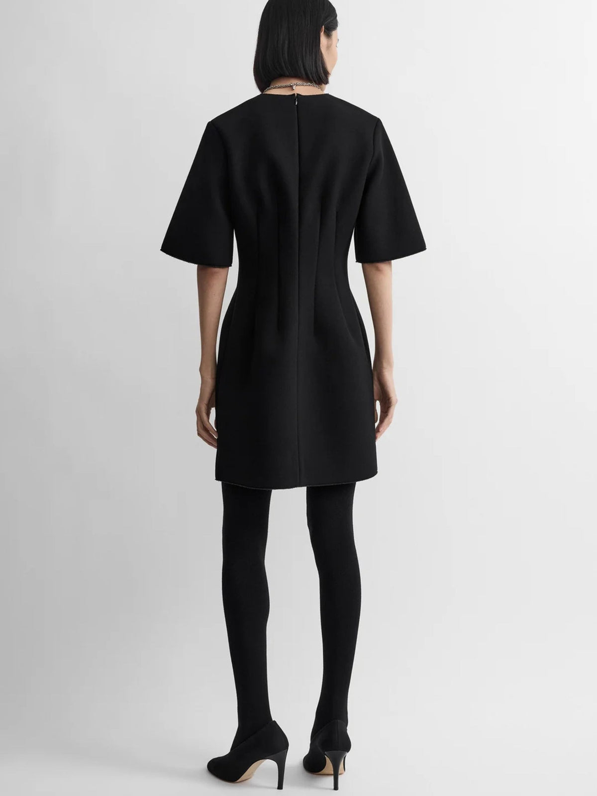 Sculptural short dress black