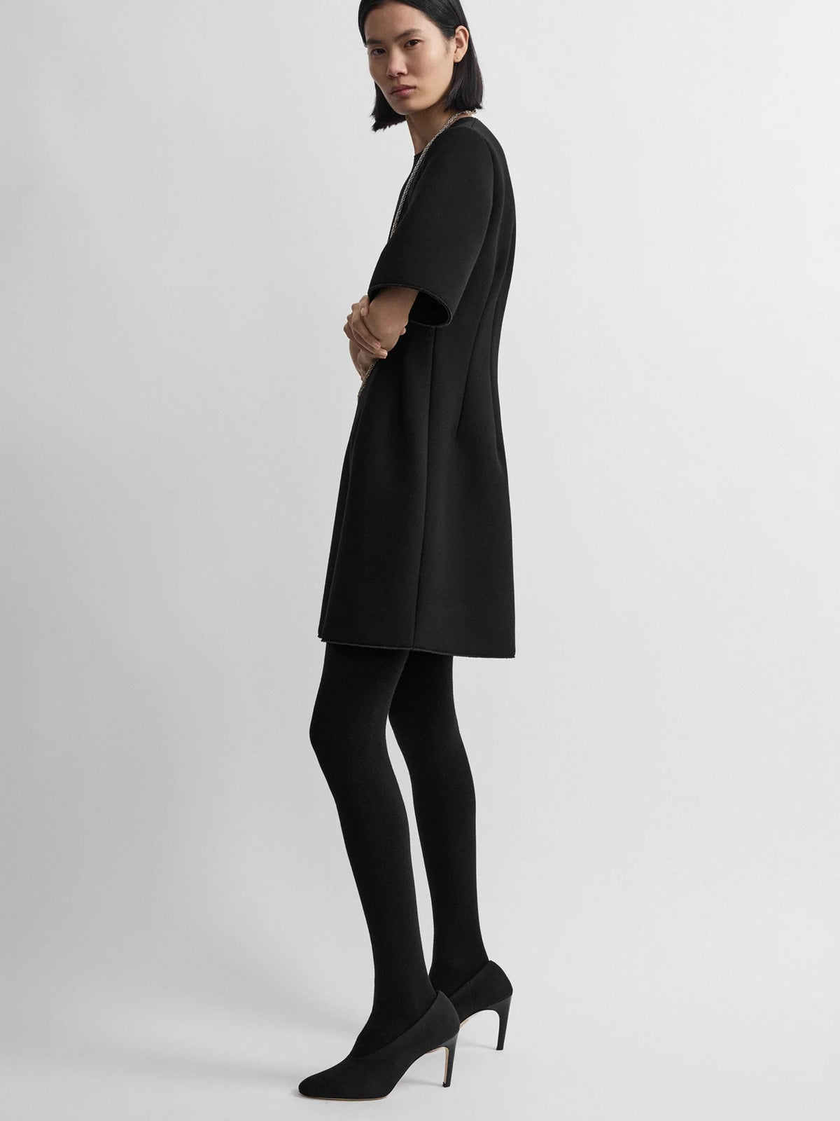 Sculptural short dress black