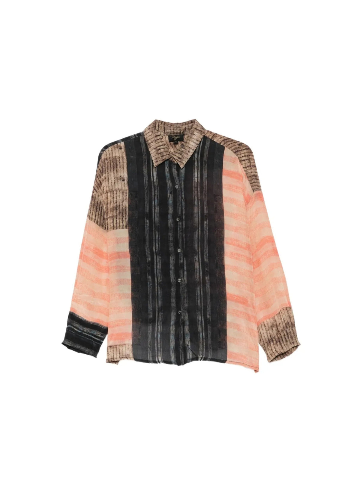 Camicia button-down con stampa patchwork