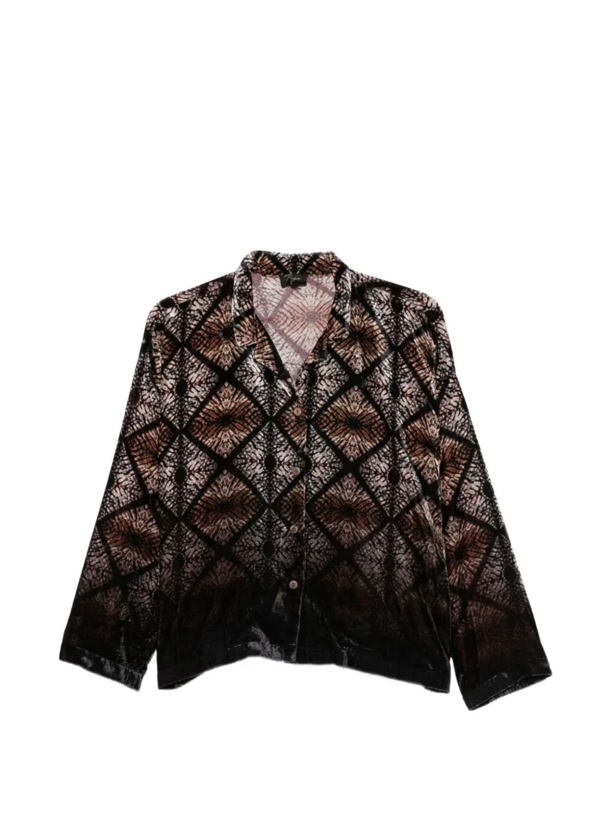 geometric-print velvet jacket
