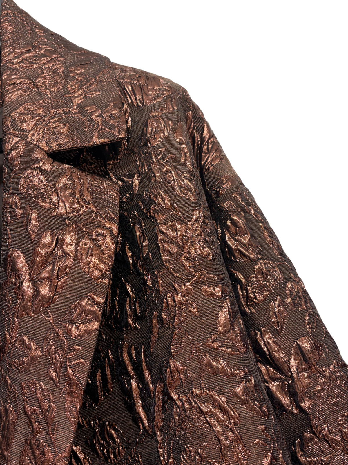 Lunatica cappotto lurex in broccato marrone