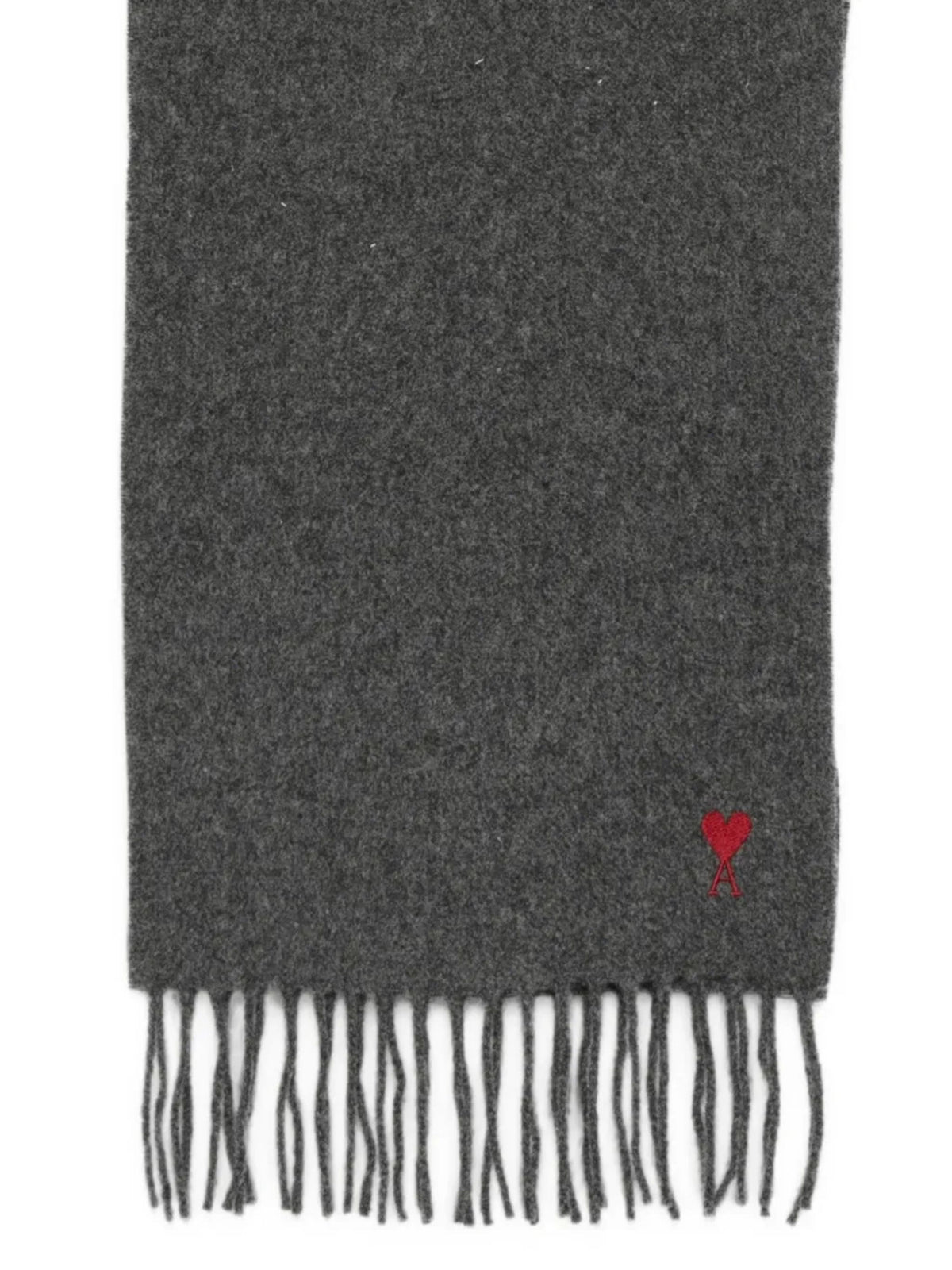 Sciarpa con frange e logo Ami