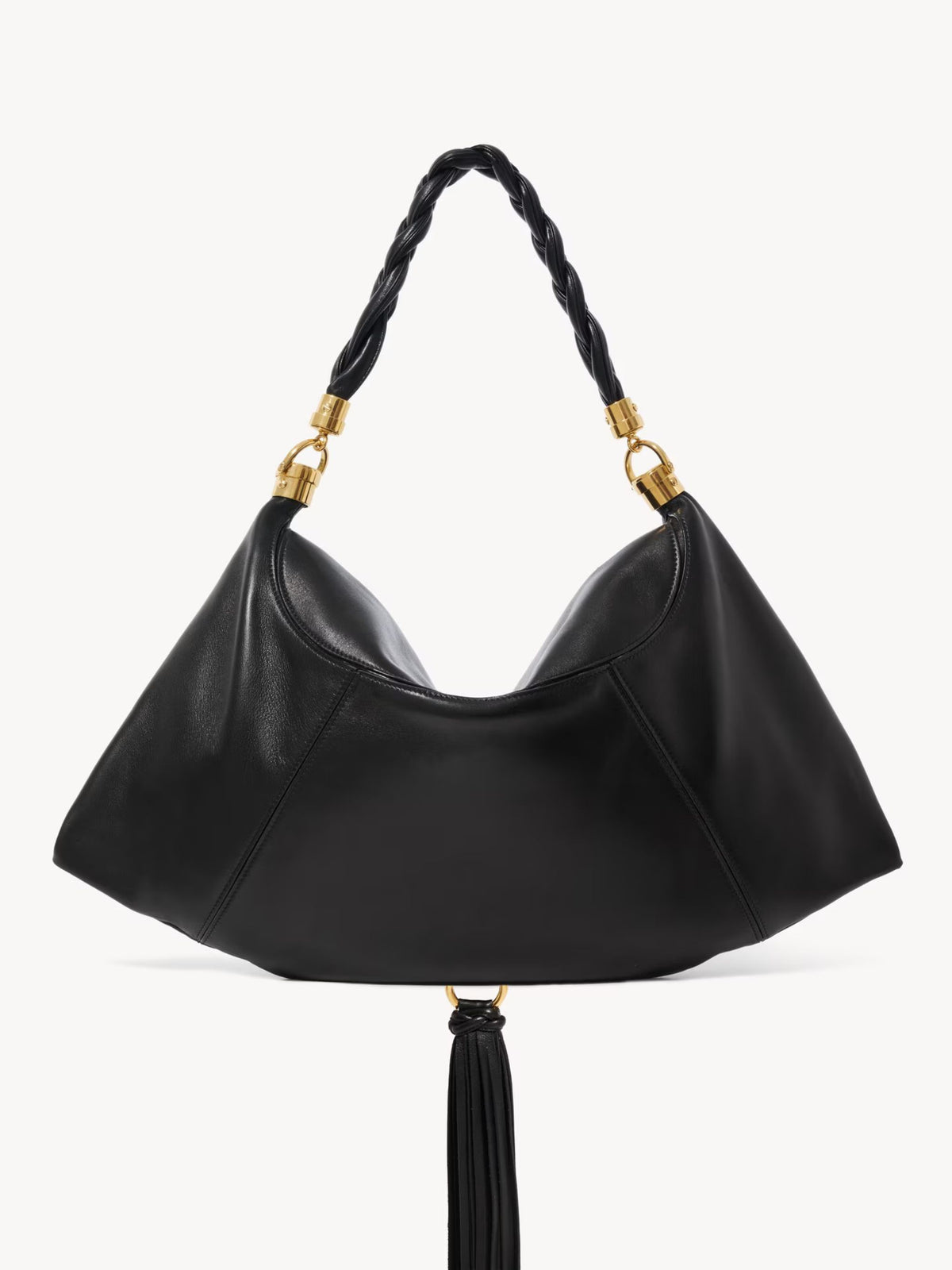 Chloé Marcie Foulard Large Hobo Shoulder Bag in Black Nappa