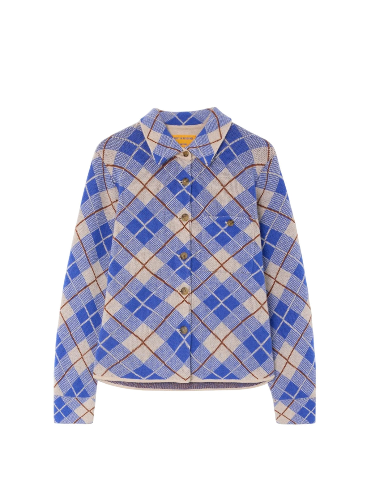 Camicia Dylan in cashmere con stampa a quadri