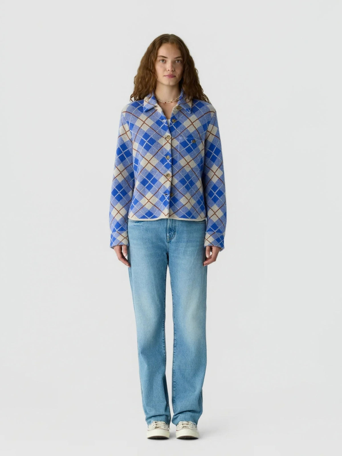 Camicia Dylan in cashmere con stampa a quadri