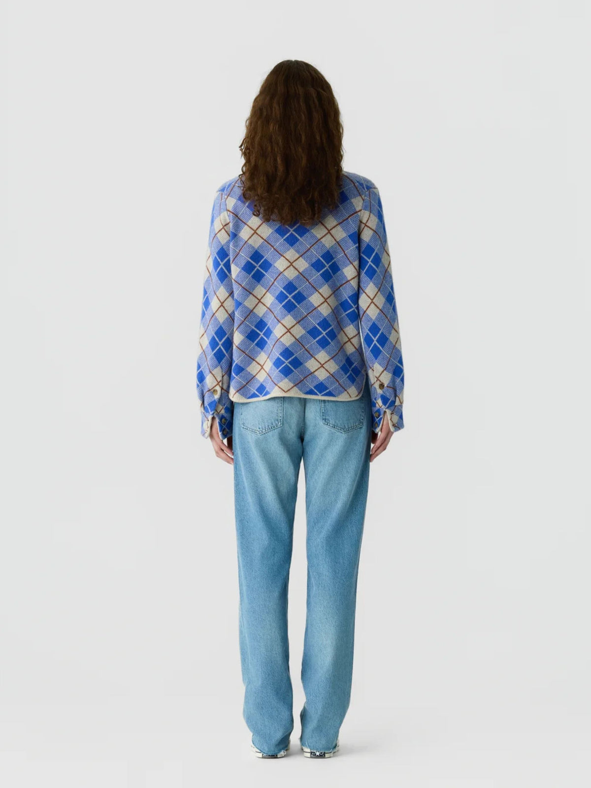 Camicia Dylan in cashmere con stampa a quadri