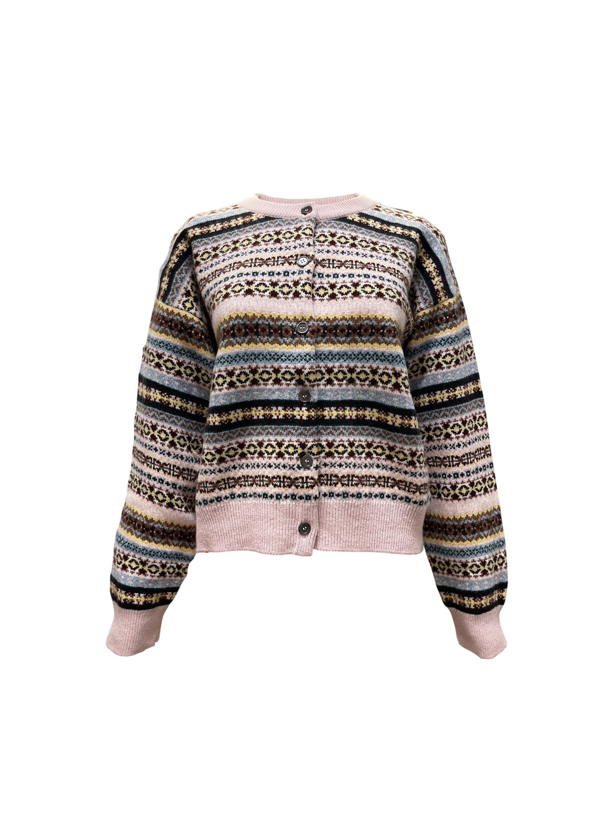 Ada Fair Isle Crewneck Cardigan