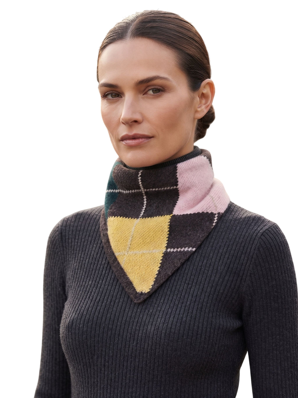 Sciarpa in cashmere con motivo Argyle